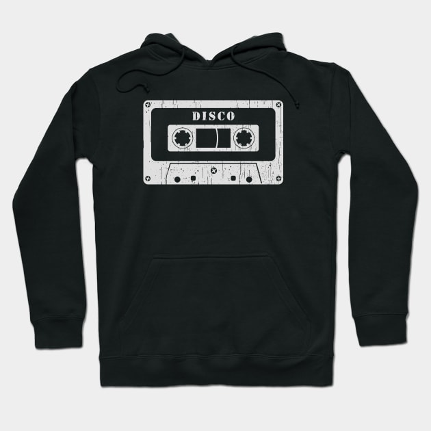 Disco - Vintage Cassette White Hoodie by FeelgoodShirt